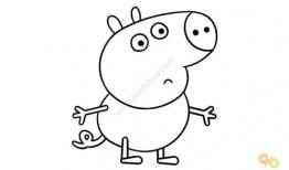 小猪乔治吃瓜简笔画,小猪乔治的夏日吃瓜趣事
